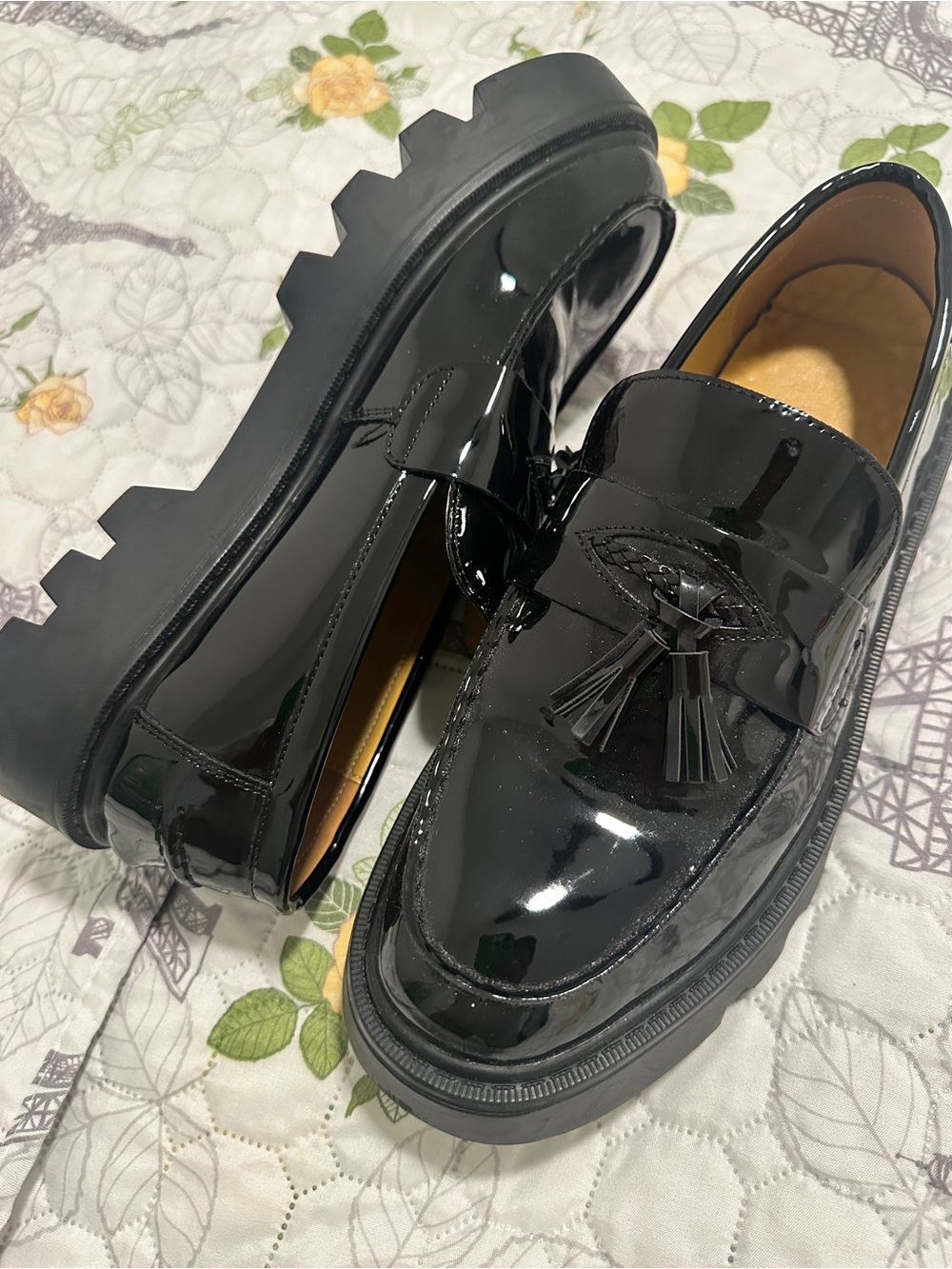 Men's Black Patent Tassel Loafers